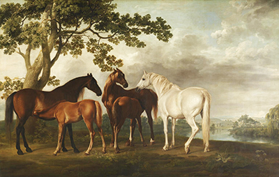 Mares and Foals in a River Landscape George Stubbs